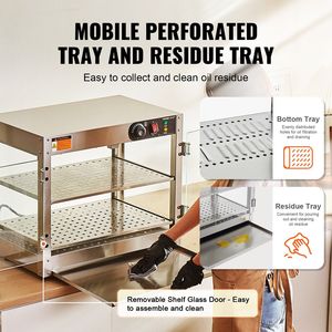 Armadietto per Pizza commerciale a 2 livelli per riscaldamento e tenuta con luce per esposizione di alimenti - Product Image 4