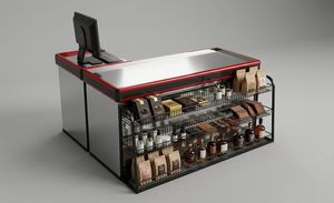 Mostrador de Pago Antirrobo One Tech de 0.85m con Superficie de Acero Inoxidable, Diseño Moderno, Ecológico, Duradero, 2 Compartimentos, para Tiendas Minoristas - Product Image 2