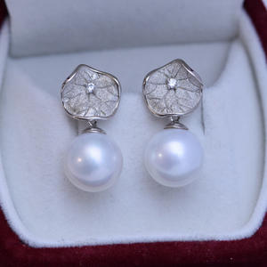 Women's Freshwater 11-12mm Large White Strong Light <b>Fine</b> <b>Dangle</b> <b>Earrings</b> Minimalist S925 Silver Buckle Minimalist Women's - Product Image 4