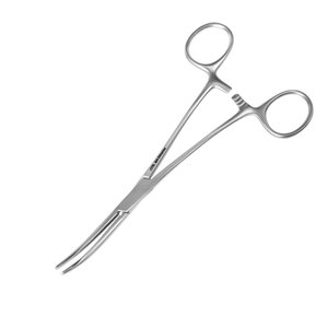 Instrument chirurgical médical pour procédures biliaires de la vésicule biliaire, Pince à conduit cystique grise 9" (22,9 cm) à mâchoires dentelées - Product Image 1