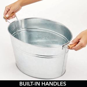 Enfriador de botellas de Metal plateado Enfriador de bebidas decorativo con asas Ideal como TINA de bebida para personalización de cerveza - Product Image 5