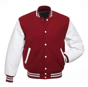 แจ็คเก็ตวาร์ซิตี้คุณภาพสูงแบบยูนิเซ็กซ์ แขนหนัง ปักลายตามสั่ง กระดุมขนสัตว์ แจ็คเก็ตเบสบอลไซส์ใหญ่สำหรับฤดูหนาว ราคาประหยัด - Product Image 4