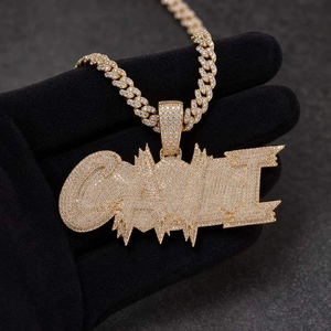 Pendentif personnalisé en moissanite, luxe, argent, style hip-hop, serti de pierres, bijou statement pour homme, cadeau tendance - Product Image 2