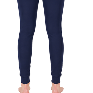Pantalon d'équitation pour femme bleu marine personnalisé, taille haute, extensible, avec passants de ceinture, pour la compétition et l'entraînement - Product Image 3