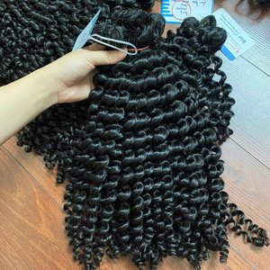 Cabello rizado con trama de vapor, color natural, listo para enviar, cabello virgen, proveedor de cabello virgen, paquete de cabello virgen, trama doble. - Product Image 2