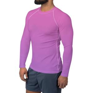 Prix de gros, couleur personnalisée, respirant, nouvelle arrivée, rashguard à manches longues imprimé par transfert thermique, 200g polyester - Product Image 1
