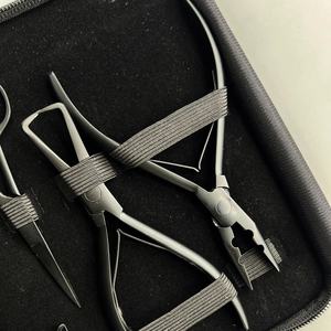 Alicate Removedor de Microeslabones Más Vendido, Kit de Herramientas para Extensiones de Cabello de Acero Inoxidable Negro Mate con Logotipo Personalizado, Peso 300g - Product Image 6