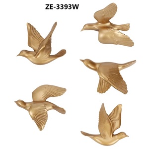 Esculturas de Pared de Aves Hechas a Mano en Latón, Figuras Decorativas de Animales Contemporáneas para Diseño de Interiores de Sala de Estar - Product Image 3
