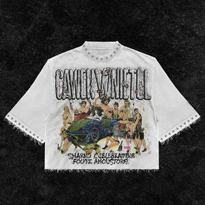 เสื้อยืดผู้ชายผ้าฝ้าย 100% คุณภาพสูง ทรงปกติ ระบายอากาศได้ดี แห้งเร็ว พิมพ์ลายสตรีทแวร์  รับผลิตตามแบบ - Product Image 2