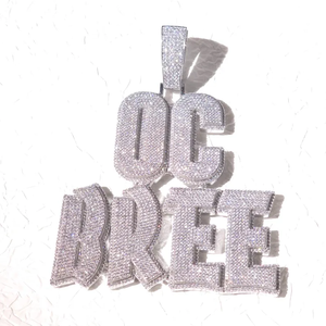 Pendentif personnalisé en argent sterling 925 avec diamant moissanite VVS, style hip-hop, chaîne statement, pour homme et femme. - Product Image 5