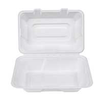 Contenant alimentaire jetable en bagasse de canne à sucre avec design 9x6 pouces