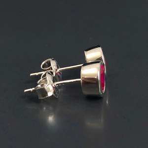 Pendientes de Plata de Ley con Rubí, Piedra de Nacimiento de Julio, Joyería con Piedras Preciosas, Regalo de Cumpleaños o Aniversario para Mujer - Product Image 4