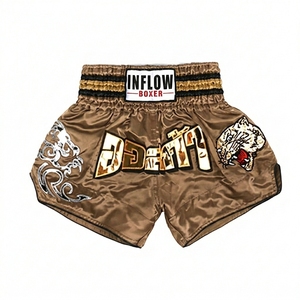 Pantalones Cortos de Boxeo Muay Thai Personalizados al por Mayor, Transpirables, de Secado Rápido, 100% Poliéster, Unisex, Ropa Deportiva Ligera para Kickboxing - Product Image 4