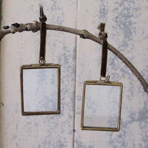 Diamond Shape Metal Mirror <b>Frame</b> With Hanging Rope <b>Gold</b> Finish Durable Design - Product Image 6