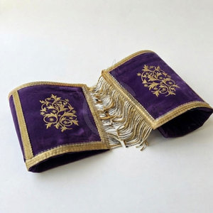 Classic <b>Masonic</b> Cuffs Velvet Embroidered Lightweight Elegant Accessories Clean Traditional Design for Weddings Gatherings Formal - Product Image 2