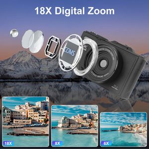1Pc 5K 75MP <b>Digital</b> <b>Video</b> <b>Camera</b> with Anti-Shake WiFi Vlogging Features; 9 Shooting Modes 18X Zoom Fill Light Webc - Product Image 6