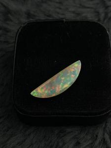 Opale d'Éthiopie naturelle cabochon, forme lune, opale de feu, multicolore, éclatante, pierre précieuse en vrac pour bijoux et guérison - Product Image 5