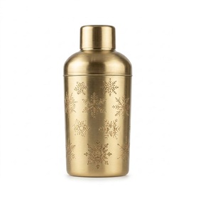 Coctelera de Latón Vintage Personalizada OEM de Alta Demanda con Patrón de Copo de Nieve, Herramienta de Barra Duradera para Preparar Cócteles - Product Image 2