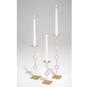Portavelas de Latón FABULOUS IMPEX con Cuentas Rosas, Hecho a Mano y Resistente al Calor, Ecológico, para Decoración de Bodas y Hogar - Product Image 1