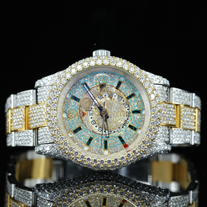 Montre mécanique de luxe pour homme Iced Diamond, 40 mm, bracelet en acier inoxydable, cadran analogique, verre saphir, lumineuse, haute qualité, tendance - Product Image 1