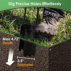 Guanti da Giardinaggio con Manico Lungo e Trapiantatore a 5 Dita con Base Seghettata e Spazzola per Scavare Buche - Product Image 4