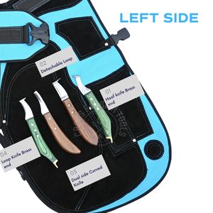 Kit d'équipement de fermeur avancé avec coupe-crevasses, dégrossisseur de sabots, extracteur de sabots, tablier de protection en cuir à boucle et couteaux à sabots avec extrémité en laiton - Product Image 4