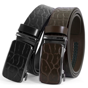 Cinturón de Cuero Genuino para Hombre con Hebilla Cuadrada de Aleación, Estilo Casual y de Negocios, de Alta Gama, Automático, Sencillo y Duradero - Product Image 1