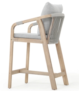 Ensemble de bar extérieur moderne en bois d'acacia, meubles de patio à 4 chaises, tissé en corde, durable et élégant pour les restaurants, hôtels et villas au Vietnam - Product Image 4