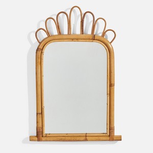 Miroirs de salon de coiffure en rotin faits à la main, style vintage, pour la décoration murale, vente en gros. - Product Image 5