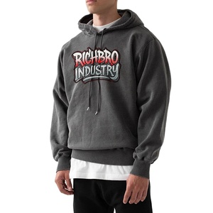 Top Design Hoodie OEM Custom Acid Wash Vintage Hoodie Hombres Oversized Streetwear Pullover Cotton Hoodie Fabricante - Product Image 4