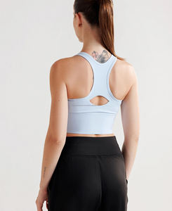 Soutien-gorge de sport pour femme à maintien moyen, écologique, respirant, séchage rapide, en Spandex/Nylon, avec fermeture éclair frontale - Product Image 3