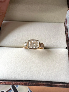 Bague de fiançailles solitaire en diamant de laboratoire certifié IGI, taille coussin rectangulaire de 1,70 carat, bague de mariage en or massif 14K, bijoux - Product Image 4