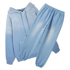Ensemble de survêtement délavé effet soleil 2026, 400 GSM, en coton épais 100 %, comprenant un sweat à capuche et un pantalon de jogging - Product Image 2