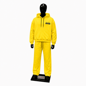 <b>Yellow</b> Money Bag Logo Tracksuit Men Premium Pullover <b>Hoodie</b> And Jogger Pants Set Casual Streetwear Athletic Sportswear - Product Image 1