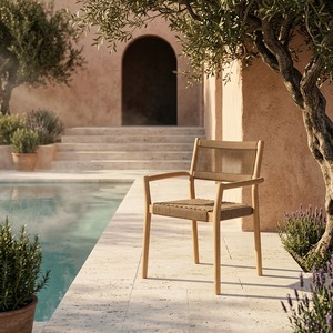Solid Teak Wood Dining <b>Chair</b> Modern Rope Armchair <b>Stackable</b> Outdoor Indoor Dining Furniture Java Factory Wholesale Supply - Product Image 4
