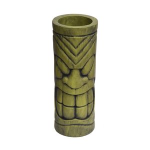 Statua in pietra con finitura verde antico vaso decorativo per piante facciali - Product Image 6