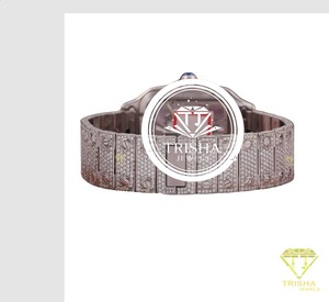 Montre en or rose sertie de diamants, élégante et luxueuse pour femme, idéale pour tous les jours et les soirées, disponible à la vente, directement de l'usine. - Product Image 3