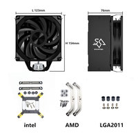 Radiateur d'ordinateur Snowman MT4 V3 avec caloducs ARGB, roulement hydraulique, compatible LGA1700/AM5/LGA2011, PC de bureau, flux d'air 65, 2 pièces