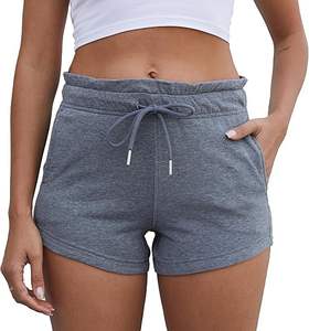 Shorts de sport personnalisés avec logo, en molleton de coton avec cordon de serrage, shorts décontractés de haute qualité pour femmes - Product Image 1