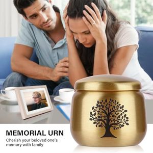 Vintage Brass <b>Keepsake</b> <b>Memorial</b> Urn Funeral Ash Container Crafted With Artistic Matte Texture And Elegant Detailing - Product Image 6