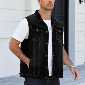 Gilet en jean pour hommes, veste sans manches, streetwear élégant, décontracté, respirant, durable, confortable pour toutes les saisons - Product Image 3