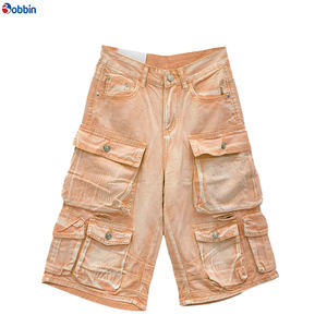 Shorts streetwear BOBBIN INDUSTRIES pour femmes, style vintage, été, denim délavé, multi-poches, jeans, pantalons courts pour femmes - Product Image 6