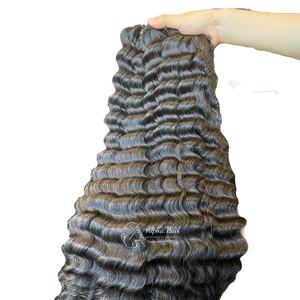 Extensiones de cabello de larga duración de onda profunda suelta suave de calidad superior gran oferta mechones de cabello crudo tejido Frontal completo peluca humana rizada - Product Image 1