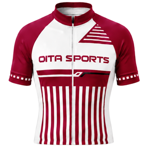 Manufacturer Custom Wine Red <b>White</b> <b>Cycling</b> <b>Jersey</b> Short Sleeve Racing Bike Top Breathable Performance <b>Cycling</b> Wear Custom Design - Product Image 1