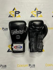 ถุงมือชกมวย RTS คุณภาพสูง หนังแท้ สีดำ Fair Tex สำหรับมืออาชีพ MMA มวยไทย Fair Tex - Product Image 1