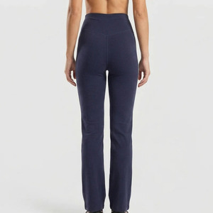 Wholesale Women's High Waist Breathable Elastic Waist Workout <b>Flare</b> <b>Leggings</b> Fitness Top Sets New Sportswear Suit Gym Yoga Sets - Product Image 2