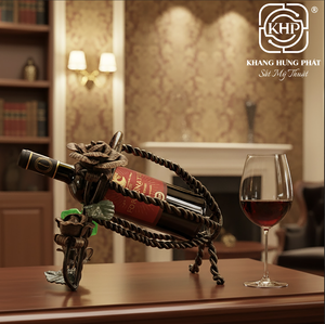 Estante para Vino de Hierro Forjado Retorcido Estilo Vintage, Soporte Decorativo Floral Hecho a Mano para una Sola Botella, Decoración del Hogar, Fabricante de Vietnam - Product Image 2