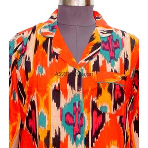 100% Pure Cotton Floral Print Straight Bohemian Sexy Long <b>Bell</b> Sleeves Hand Block Printed V-Neck Midi Dress Casual Summer - Product Image 3