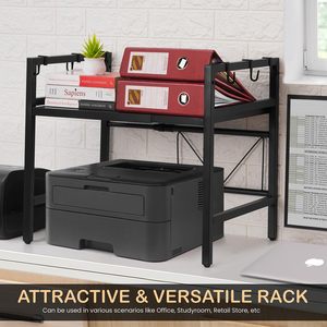 2 Tier Over The Range Microwave <b>Stand</b> Metal <b>Dish</b> Rack with Hooks storage rack commercial kitchen storage rack metal kitchen - Product Image 6
