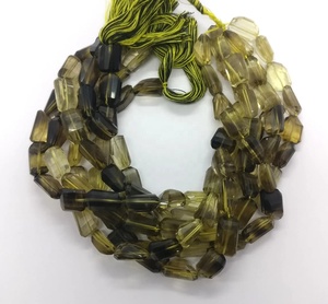 Perles de pierres précieuses en quartz citron bio facettées en forme de pépites pour la fabrication de colliers et bracelets DIY, perles multicolores, fournitures de bijoux en gros - Product Image 5